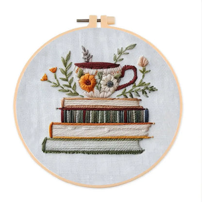 Embroidery Kit - Booked & Brewed