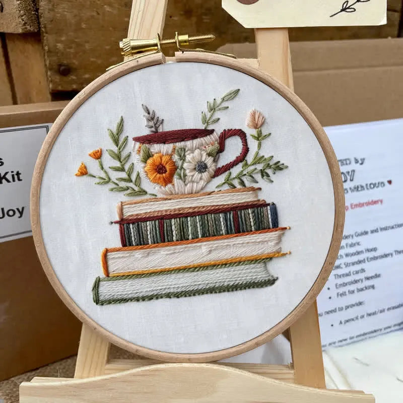 Embroidery Kit - Booked & Brewed