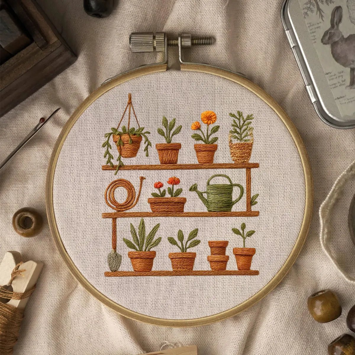 Embroidery Kit - Plants in a Pot