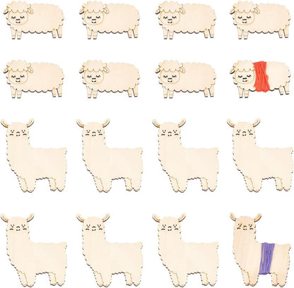 Wooden Alpacas Floss Bobbins - 20 PCS