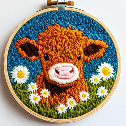 Punch Embroidery Kit - Moo & Daisies