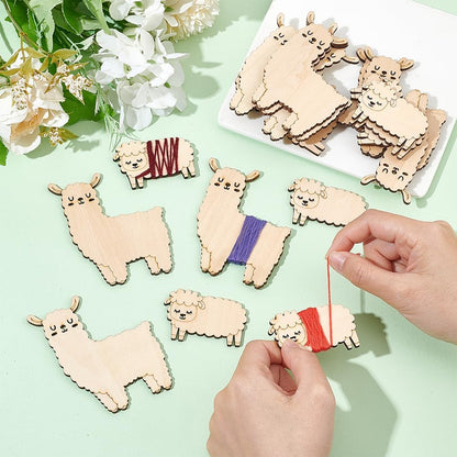 Wooden Alpacas Floss Bobbins - 20 PCS