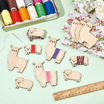 Wooden Alpacas Floss Bobbins - 20 PCS
