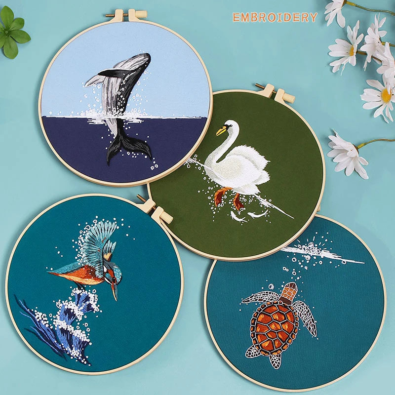 Embroidery Kit Water Animals Collection