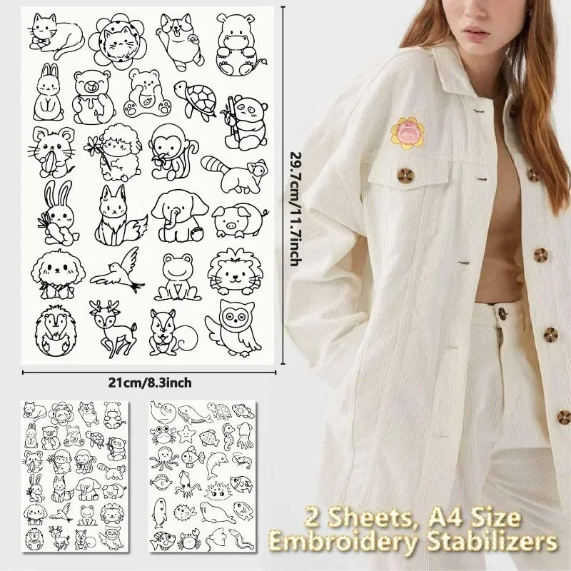 Extra Set of Water Soluble Embroidery Patterns (FREE Shipping) (50PCS)