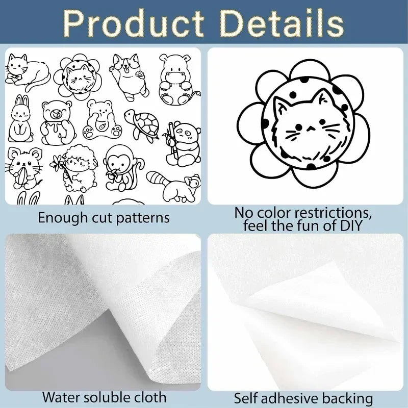 Extra Set of Water Soluble Embroidery Patterns (FREE Shipping) (50PCS)