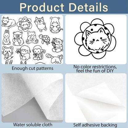 Extra Set of Water Soluble Embroidery Patterns (FREE Shipping) (50PCS)