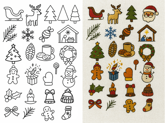 Water Soluble Embroidery Patterns - Christmas
