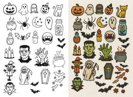 Water Soluble Embroidery Patterns - Halloween